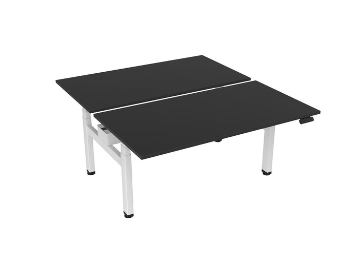 Knight's Haven 1500mm x 800mm Electric Height Adjustable Double Sided Desk, White Powdercoat Frame, Choice of Worktop Colours