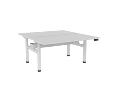 Knight's Haven 1600mm x 800mm Electric Height Adjustable Double Sided Desk, White Powdercoat Frame, Choice of Worktop Colours