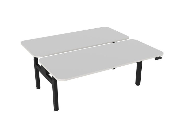 Knight's Haven 1800mm x 800mm Electric Height Adjustable Double Sided Desk, Black Powdercoat Frame, Radius Corners Top, Choice of Worktop Colours