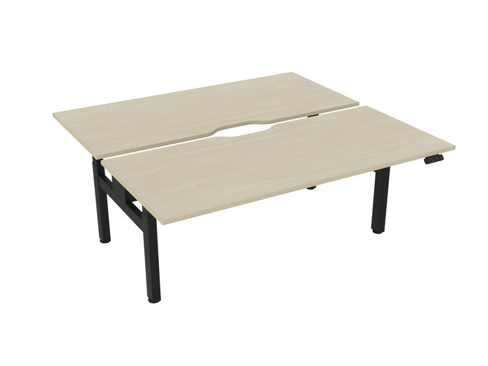 Knight's Haven 1800mm x 800mm Electric Height Adjustable Double Sided Desk, Black Powdercoat Frame, Scallop Top, Choice of Worktop Colours