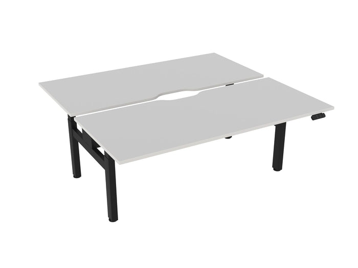 Knight's Haven 1800mm x 800mm Electric Height Adjustable Double Sided Desk, Black Powdercoat Frame, Scallop Top, Choice of Worktop Colours