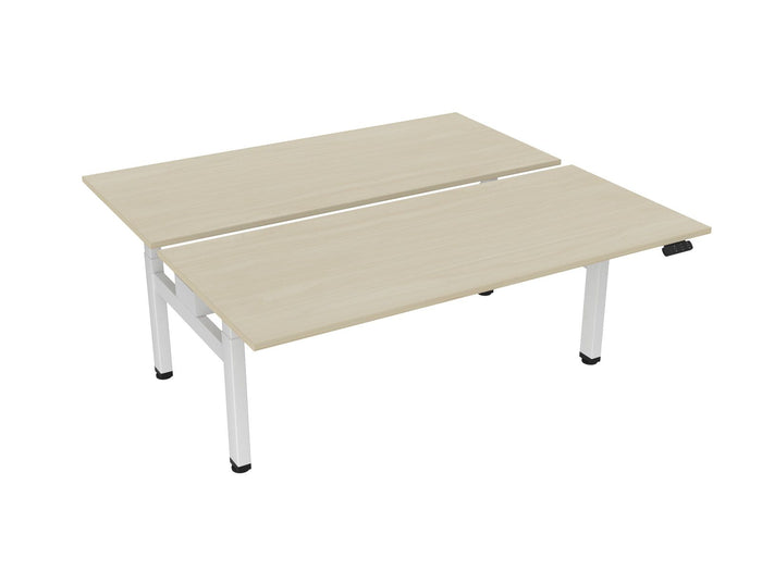 Knight's Haven 1800mm x 800mm Electric Height Adjustable Double Sided Desk, White Powdercoat Frame, Choice of Worktop Colours
