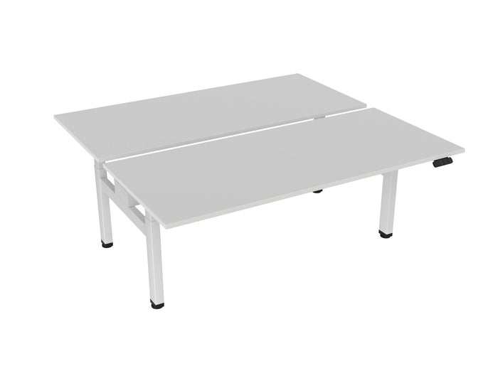 Knight's Haven 1800mm x 800mm Electric Height Adjustable Double Sided Desk, White Powdercoat Frame, Choice of Worktop Colours