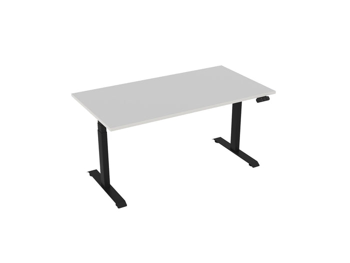 Knight's Haven 1600mm x 800mm Electric Height Adjustable Single Sided Desk, Black Powdercoat Frame, Choice of Worktop Colours