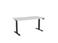 Knight's Haven 1600mm x 800mm Electric Height Adjustable Single Sided Desk, Black Powdercoat Frame, With Scallop & Radius Corners Top, Choice of Worktop Colours