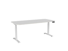 Knight's Haven 1800mm x 800mm Electric Height Adjustable Single Sided Desk, White Powdercoat Frame, With Radius Corners Top, Choice of Worktop Colours