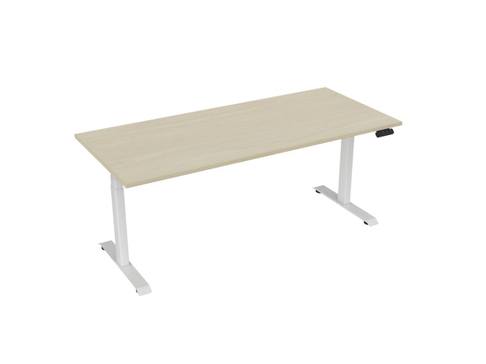 Knight's Haven 1800mm x 800mm Electric Height Adjustable Single Sided Desk, White Powdercoat Frame, Choice of Worktop Colours