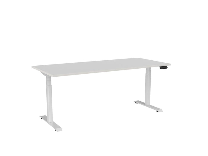 Knight's Haven 1800mm x 800mm Electric Height Adjustable Single Sided Desk, White Powdercoat Frame, Choice of Worktop Colours
