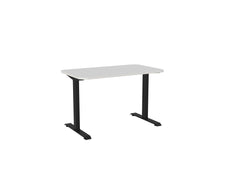 Knight's Haven 1200mm x 700mm Fixed Height Single Sided Desk, Black Frame, Radius Corners Top, Choice of Worktop Colours