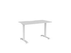 Knight's Haven 1200mm x 700mm Fixed Height Single Sided Desk, White Frame, Scallop Top, Choice of Worktop Colours