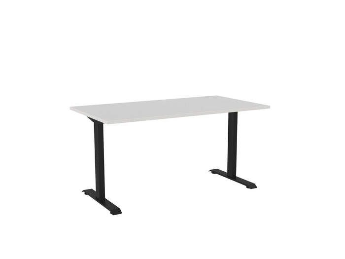 Knight's Haven 1500mm x 800mm Fixed Height Single Sided Desk, Black Frame, Choice of Worktop Colours