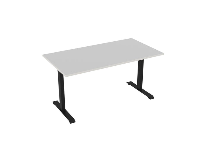 Knight's Haven 1500mm x 800mm Fixed Height Single Sided Desk, Black Frame, Choice of Worktop Colours