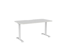 Knight's Haven 1600mm x 800mm Fixed Height Single Sided Desk, White Frame, Scallop & Radius Corners Top, Choice of Worktop Colours
