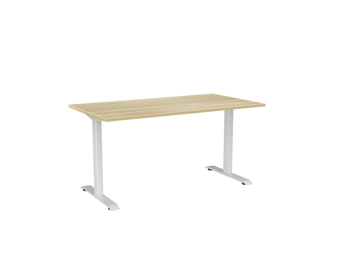 Knight's Haven 1500mm x 800mm Fixed Height Single Sided Desk, White Frame, Choice of Worktop Colours