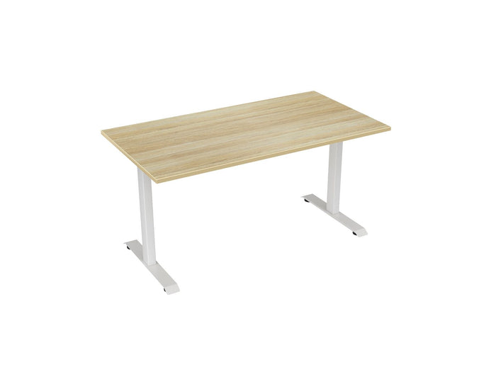 Knight's Haven 1500mm x 800mm Fixed Height Single Sided Desk, White Frame, Choice of Worktop Colours