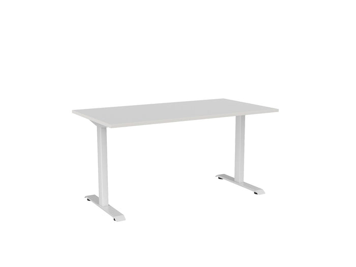 Knight's Haven 1500mm x 800mm Fixed Height Single Sided Desk, White Frame, Choice of Worktop Colours