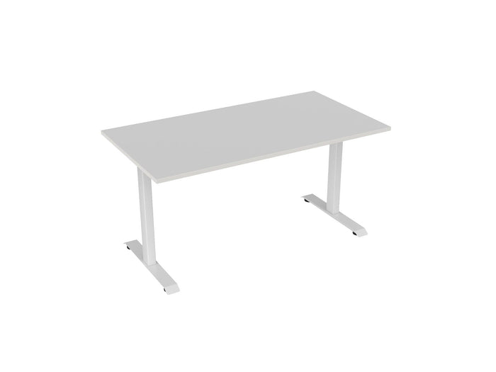Knight's Haven 1500mm x 800mm Fixed Height Single Sided Desk, White Frame, Choice of Worktop Colours