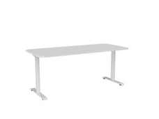 Knight's Haven 1800mm x 800mm Fixed Height Single Sided Desk, White Frame, Radius Corners Top, Choice of Worktop Colours