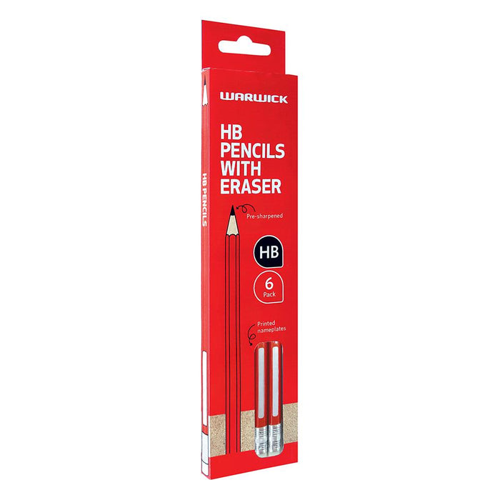 HB Pencil with Eraser Warwick 6's Pack CX110194