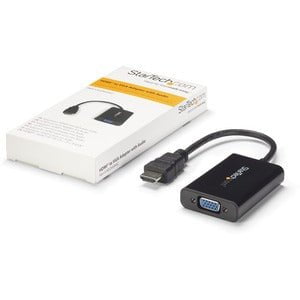 HDMI to VGA Video Adapter Converter with Audio for Desktop PC / Laptop / Ultrabook - HDMI Male to VGA Female Converter - PC Resolutions up to 1920x1200 HDTV up to 1080p IM2465204