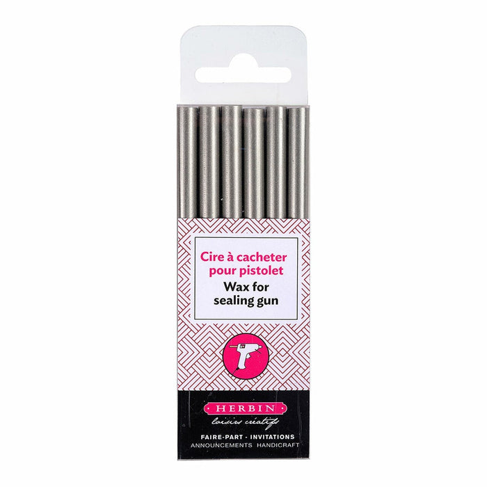 Herbin Wax Gun Sticks Silver, Pack of 6 FPC35805T