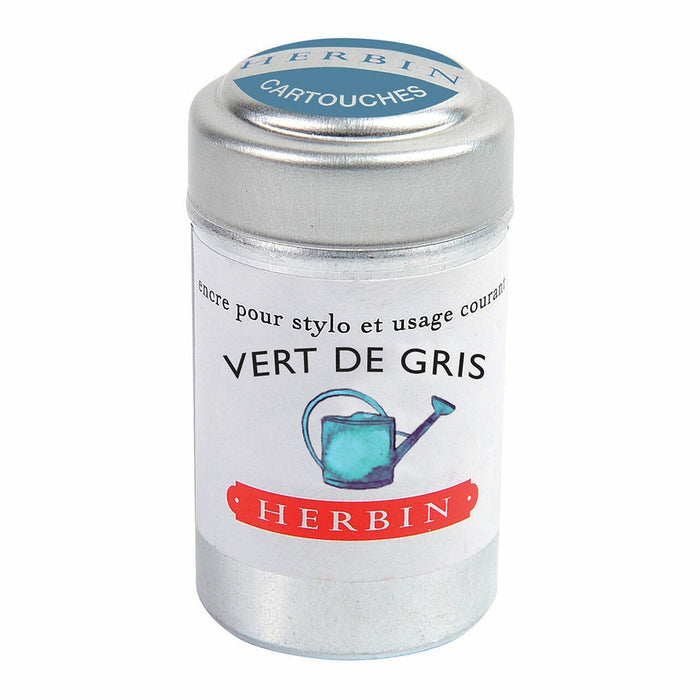 Herbin Writing Ink Cartridge Vert de Gris, Pack of 6 FPC20107T