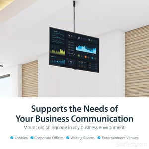 High Ceiling TV Mount - 8.2 to 9.8ft Long Pole - TV Ceiling Mount - Full Motion TV Mount - Heavy Duty Steel - For VESA Mount TVs 32 to 70in (up to 110lb/50 kg) - Ceiling Mount IM3711765