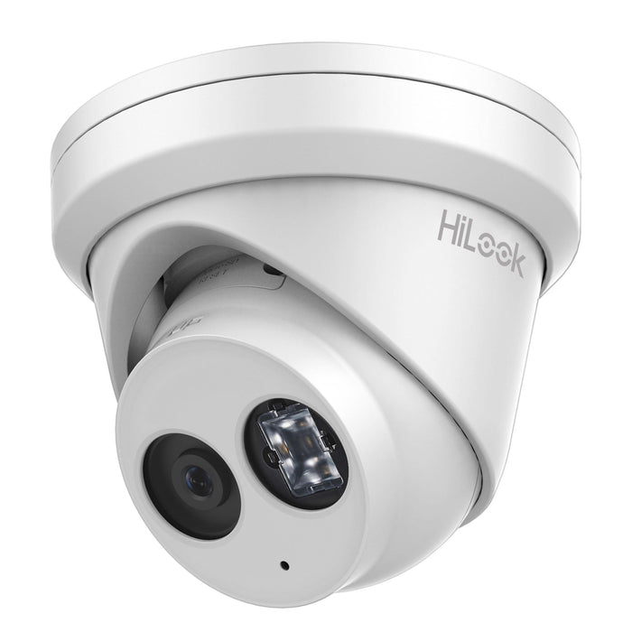 HILOOK 8MP IP POE Turret Camera with 4mm Fixed Lens. H265. Max IR up to 30m. Built-in Audio Mic. 120dB WDR. IP66 Weatherproof. PoE 8.5W. Micro SD/SDHC/SDXC Card CDIPC-T281H-MU-4