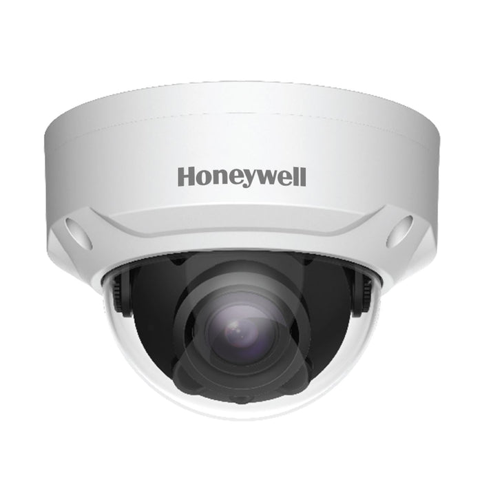 HONEYWELL 8MP Network Rugged Mini-Dome Camera, 2 IR LEDs. TDN, WDR 120dB, 1/2” CMOS, 3.7–11 mm MFZ lens, H.265, PoE, 12VDC, IP66/IK10. CDH4W8PR2