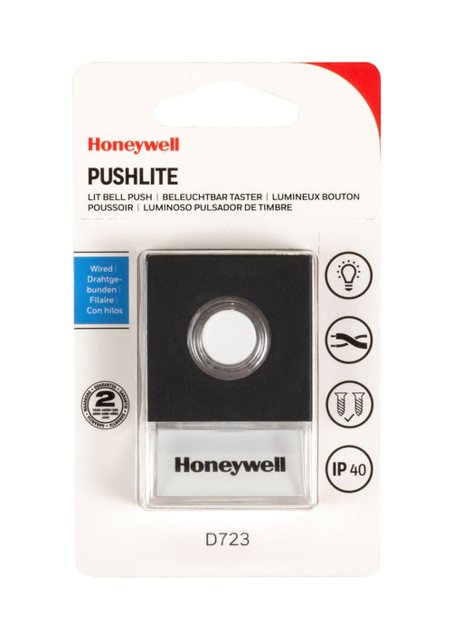 Honeywell Pushlite Lit Push Doorbell, Wired, IP40 CDD723