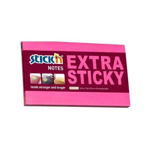Hopax Extra Sticky Notes 76 x 127mm Neon Magenta CX200932