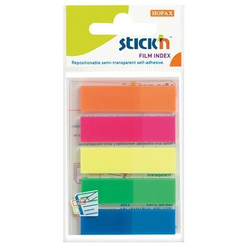Hopax Sticky Neon Flags 45 x 12mm - 5 Colours (21050) CX201671