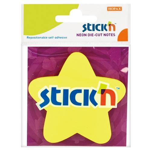 Hopax Sticky Notes Die-cut Star Neon Lemon 70 x 70mm CX201628