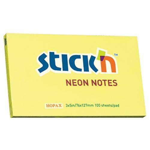 Hopax Sticky Notes Neon Lemon 76 x 127mm CX200913