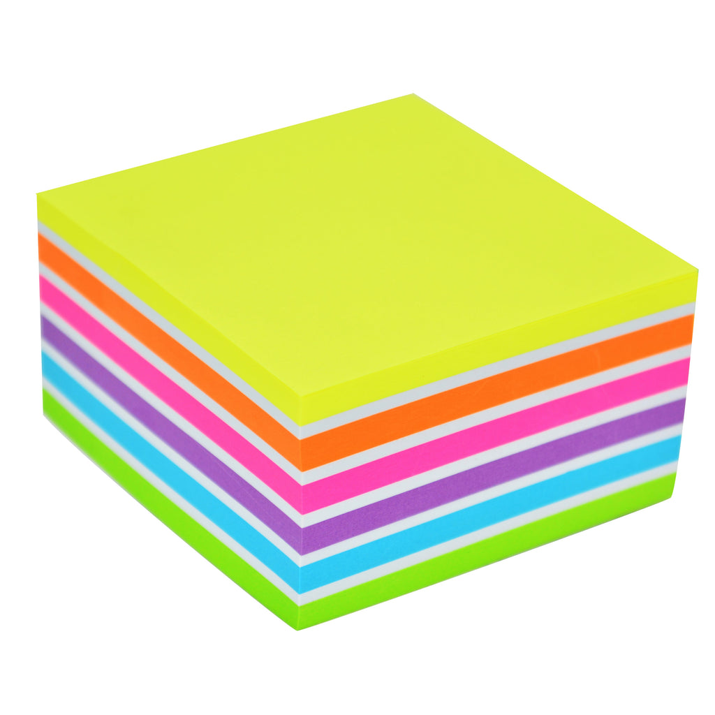 Hopax Sticky Notes Hopax Sticky Notes Neon & Pastel Colours 76 x 76mm Cube (21539 ...