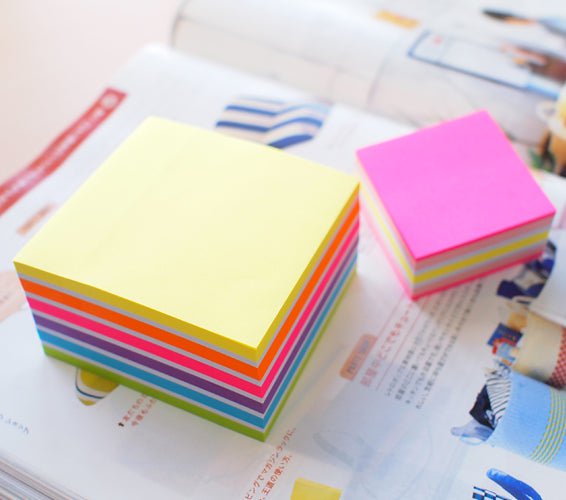 Hopax Sticky Notes Hopax Sticky Notes Neon & Pastel Colours 76 x 76mm Cube (21539 ...