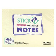 Hopax Sticky Notes Pastel Yellow 76 x 101mm (21008) CX200905