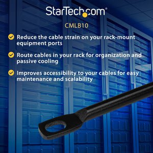 Horizontal Cable Lacing Bar for Racks - Horizontal Cable Manager - 10 Pack - Route your cables on these horizontal cable managers to reduce cable tension in your rack IM3648542