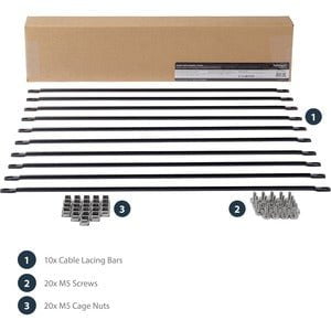 Horizontal Cable Lacing Bar for Racks - Horizontal Cable Manager - 10 Pack - Route your cables on these horizontal cable managers to reduce cable tension in your rack IM3648542