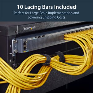 Horizontal Cable Lacing Bar for Racks - Horizontal Cable Manager - 10 Pack - Route your cables on these horizontal cable managers to reduce cable tension in your rack IM3648542