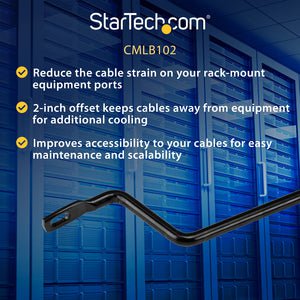 Horizontal Cable Lacing Bars with 2 in. Offset for Racks - Horizontal Cable Manager - 10 Pack - Route cables on these horizontal cable managers to reduce cable tension in your rack IM3648543