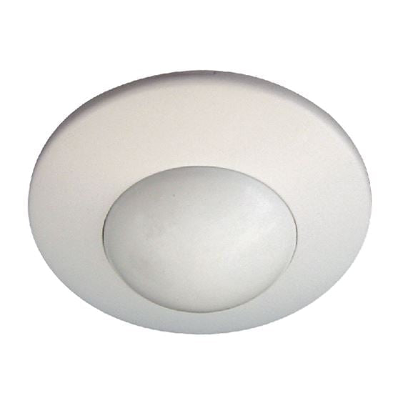 HOUSEWATCH 360 Degree Mini Flush Mount Sensor. IP40. Passive IR. 5.6 - 11m Detection Range at 2.5m High. Cutout diameter: 33mm. Omni-directional Dual Element Sensor. White Colour CD55-451