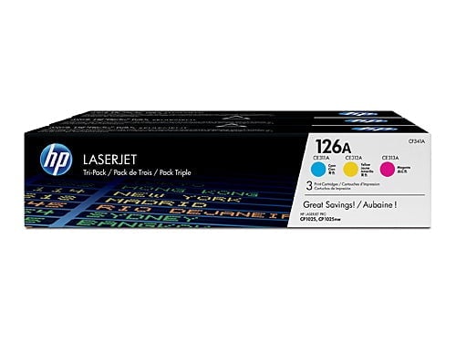 HP 126A CMY Toner Cartridge CF341A, 3 Pack | HP — Discount Office