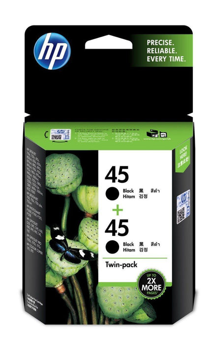 HP 45 / HP45 Twin Pack Black Original Ink Cartridge DSHI45T