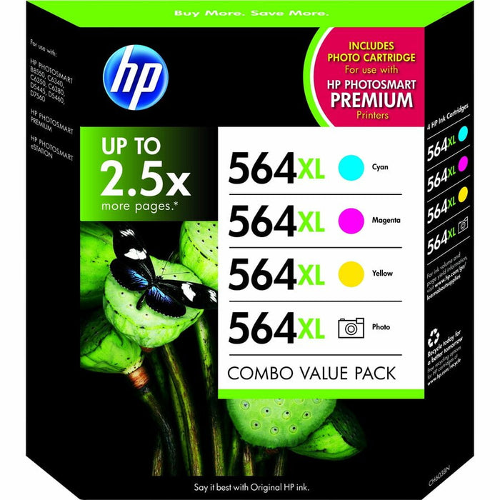 HP 564XL Combo Pack Genuine Ink Cartridge Black, Cyan, Magenta, Yellow DSHI564XLVP4