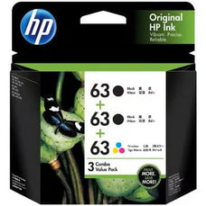 HP 63 Genuine Colour and Black Ink Cartridge 3's Pack (3YP09AA) DSHI63B2C1