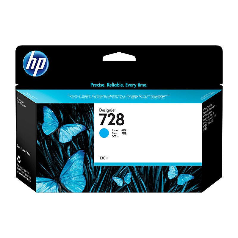HP 728 Cyan Genuine Ink Cartridge, 130ml (F9J67A) | HP — Discount Office