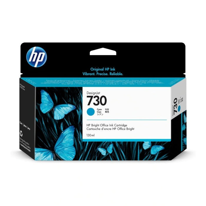 HP 730 DesignJet Cyan Ink Cartridge P2V64A, Original DSHI730C