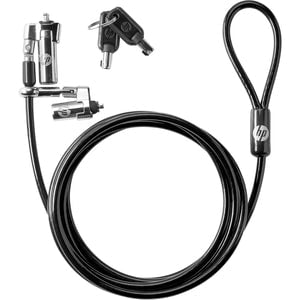 HP Nano Keyed Cable Lock - Keyed Lock - Vinyl, Galvanized Steel, Zinc Alloy - 1.83 m - For Notebook, Tablet IM3559408