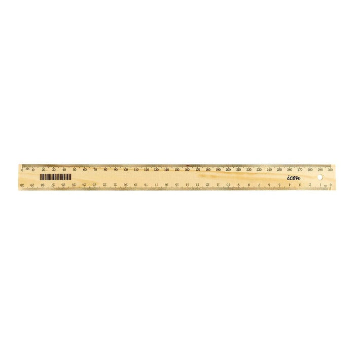 Icon 30cm Wooden Narrow Ruler x 25 pieces FPIRULER04